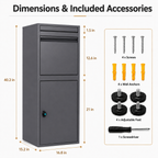 Package delivery Boxes for Outside - Gray