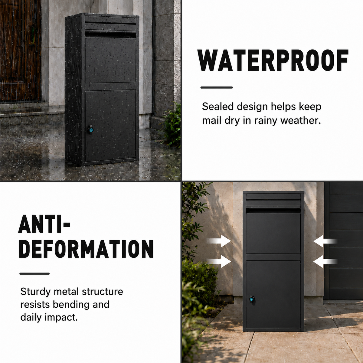 Package delivery Boxes for Outside - Black