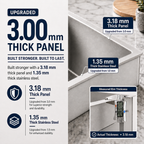 33" Stainless Steel Double Bowl Kitchen Sink - Undermount/Drop In Sink | R10 Corner Radius, 10" Deep Bowl, X-shaped Drainage, Noise-reducing, moisture-resistant, scratch resistant