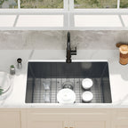 32" Stainless Steel Kitchen Sink, 10" Deep Single Undermount Sink - Grey | T304 Steel, True 16-Gauge, 10-Inch Deep Basin, Easy-Clean R10 Corners, Reinforced 3mm Rim, Dual-Mount Installation