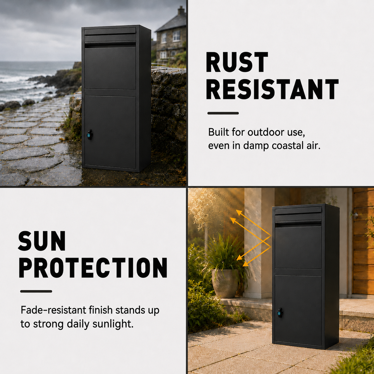Package delivery Boxes for Outside - Black