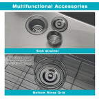32" Stainless Steel Kitchen Sink, 10" Deep Single Undermount Sink - Grey | T304 Steel, True 16-Gauge, 10-Inch Deep Basin, Easy-Clean R10 Corners, Reinforced 3mm Rim, Dual-Mount Installation