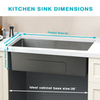32x19in Undermount/Drop in Kitchen Sink 304 Stainless Steel Single Bowl | 16 Gauge Steel, R10 Rounded Corners, 10 Inch Deep Basin, Rust & Dent Resistant, Flat Rim Design