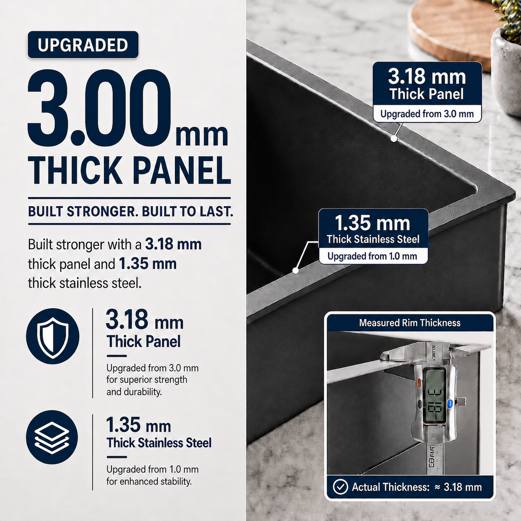 33" Stainless Steel Double Bowl Kitchen Sink - Undermount/Drop In Sink | R10 Corner Radius, 10" Deep Bowl, X-shaped Drainage, Noise-reducing, moisture-resistant, scratch resistant