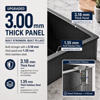 30x22 in Stainless Steel Drop-in Kitchen Sink w/Accessories, Grey | Workstation Sink, R10 Round, Cutting Board, Single Bowl, 10'' Deep Kitchen Sink