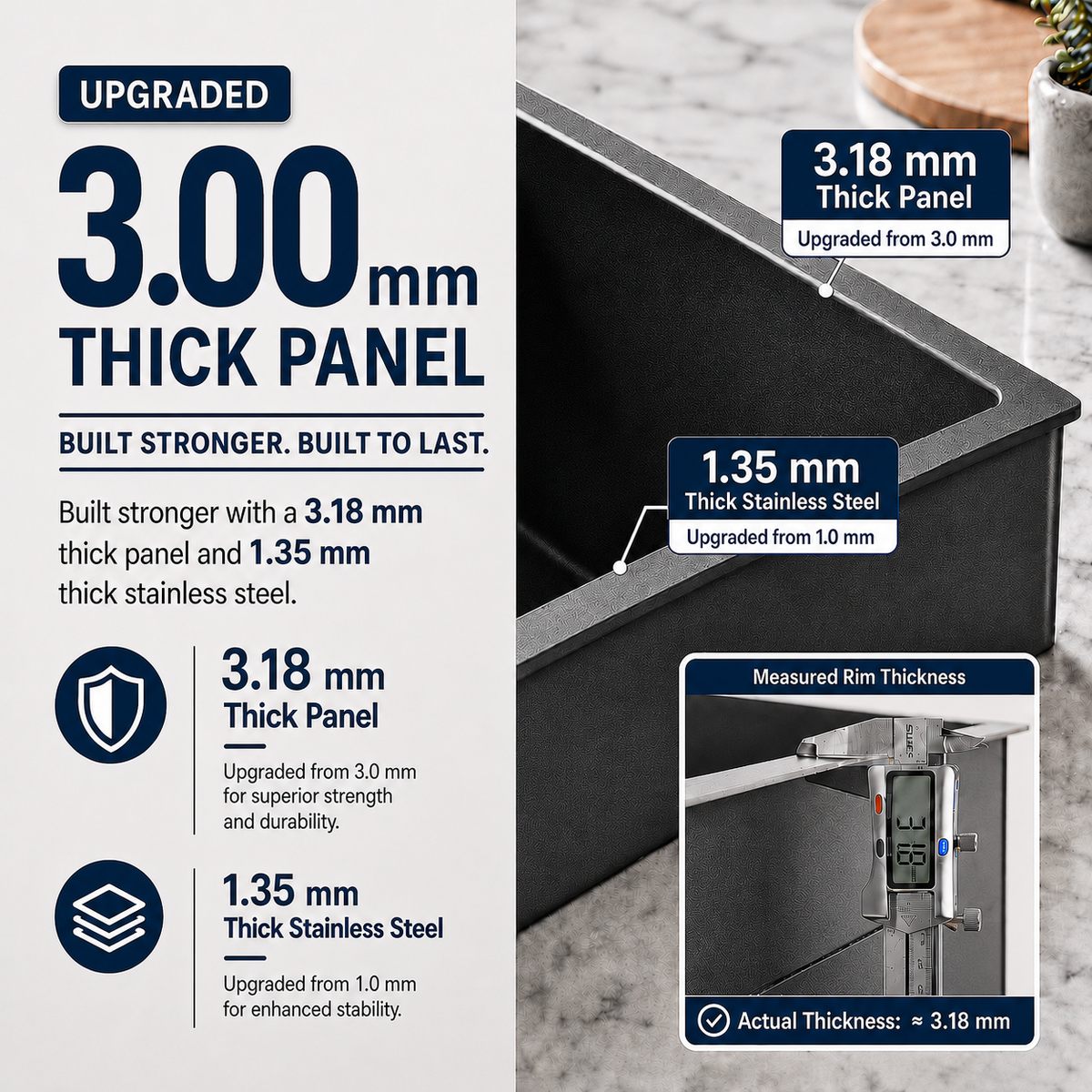 30x22 in Stainless Steel Drop-in Kitchen Sink w/Accessories, Grey | Workstation Sink, R10 Round, Cutting Board, Single Bowl, 10'' Deep Kitchen Sink