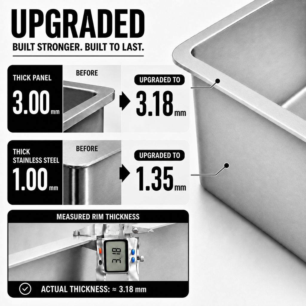 19x17 in Undermount/Drop In Stainless Steel Kitchen Sink - Silver | X-shaped Drainage, Quiet Soundproof, Anti-Condensation Coating, Easy to Clean Corners, Scratch & Stain Resistant