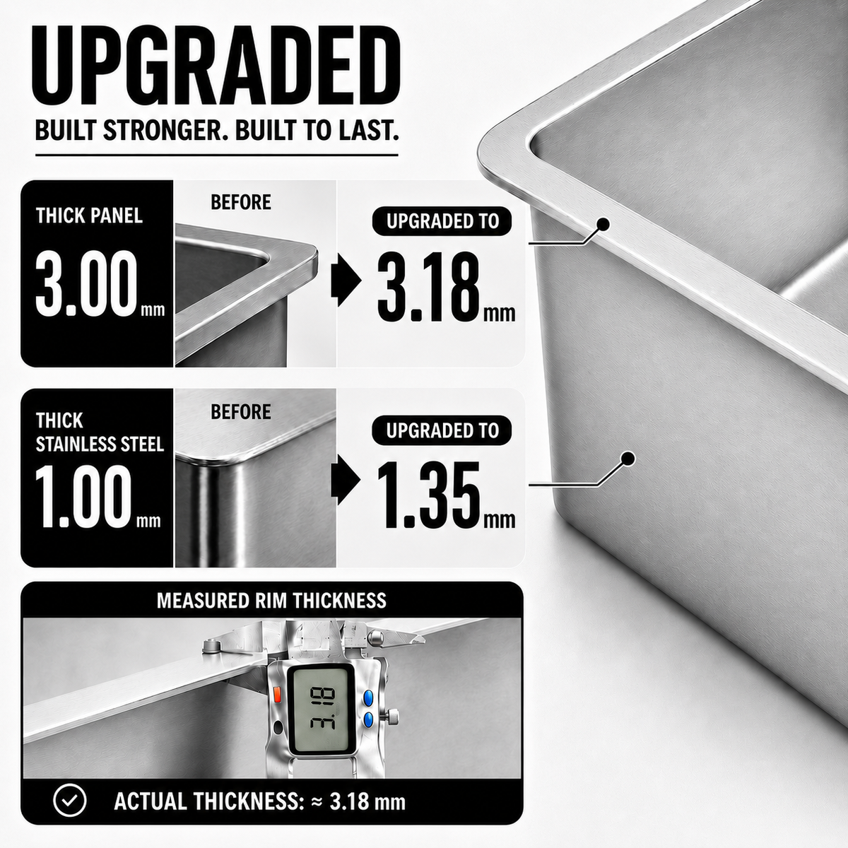 19x17 in Undermount/Drop In Stainless Steel Kitchen Sink - Silver | X-shaped Drainage, Quiet Soundproof, Anti-Condensation Coating, Easy to Clean Corners, Scratch & Stain Resistant