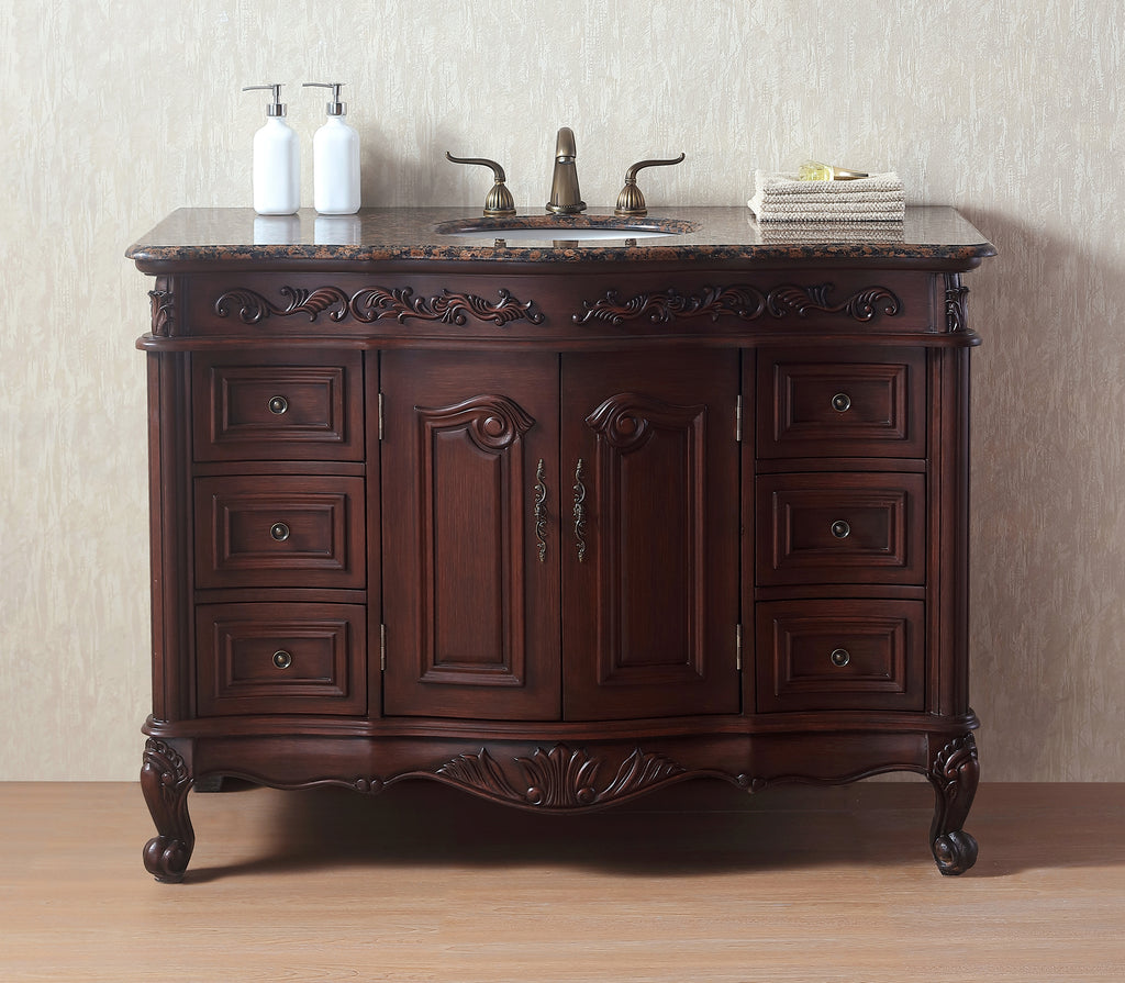 48'' Single Bathroom Vanity with Granite Top