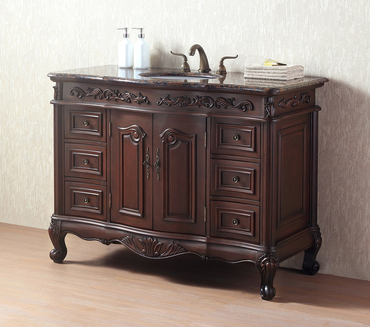 48'' Single Bathroom Vanity with Granite Top
