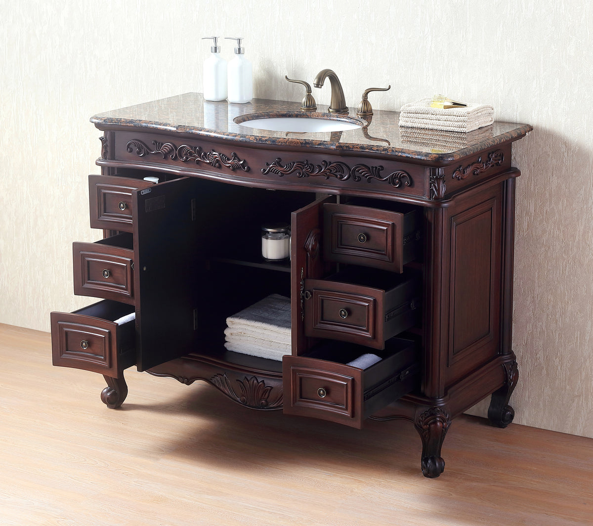 48'' Single Bathroom Vanity with Granite Top