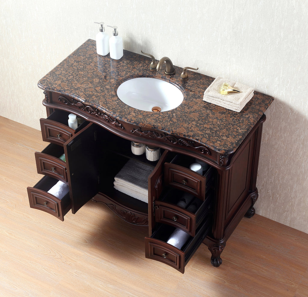 48'' Single Bathroom Vanity with Granite Top