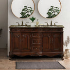 Gilliam 60'' Double Bathroom Vanity with Granite Top
