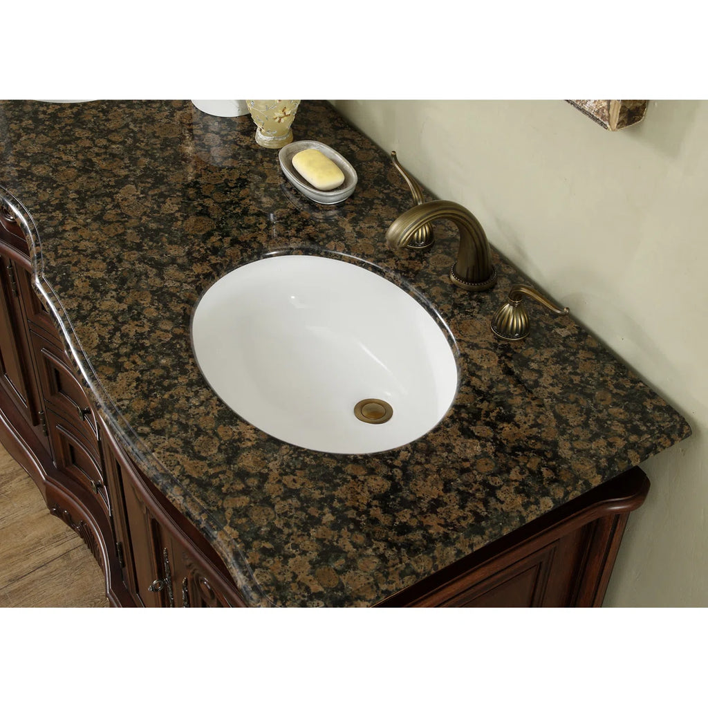 Gilliam 60'' Double Bathroom Vanity with Granite Top