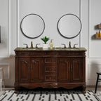 Gilliam 60'' Double Bathroom Vanity with Granite Top