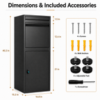 Package delivery Boxes for Outside - Black