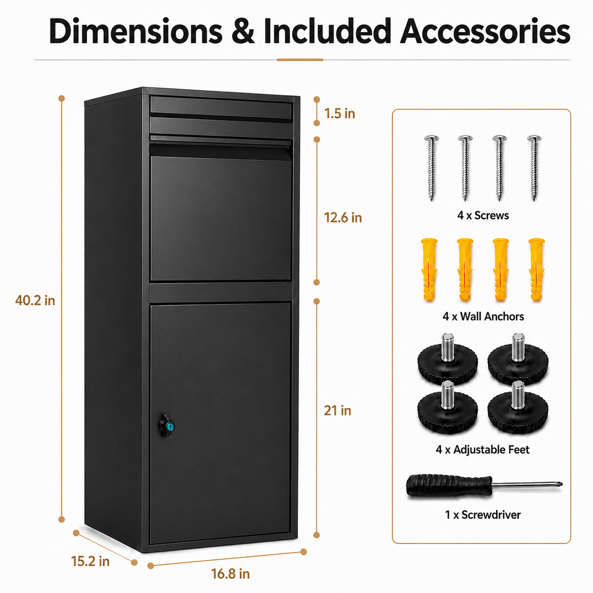 Package delivery Boxes for Outside - Black