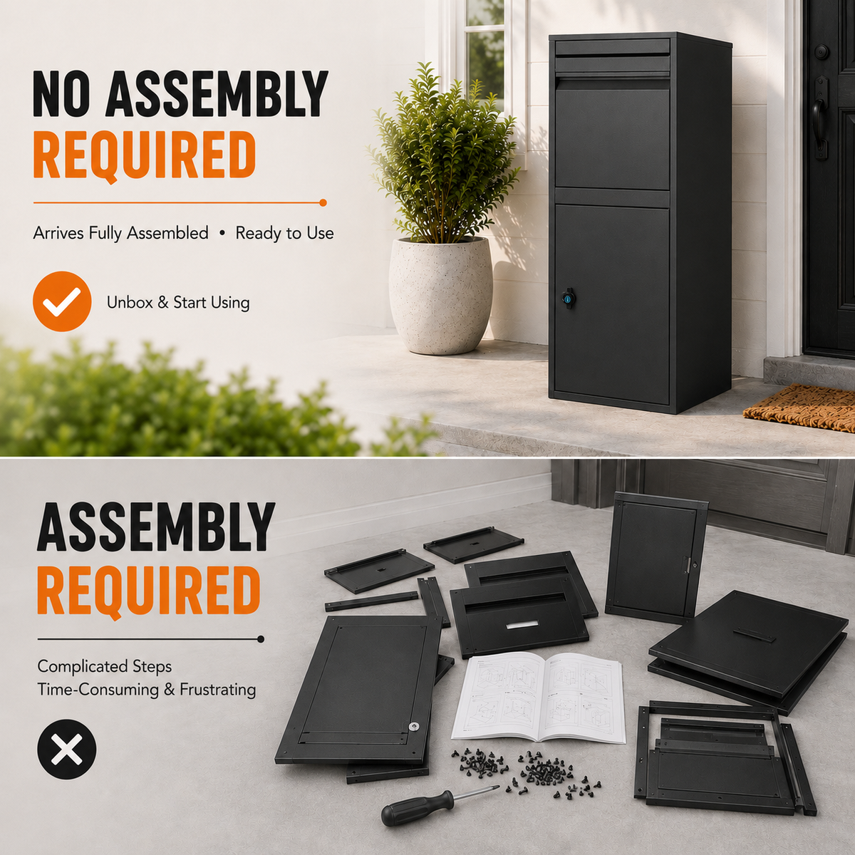 Package delivery Boxes for Outside - Black