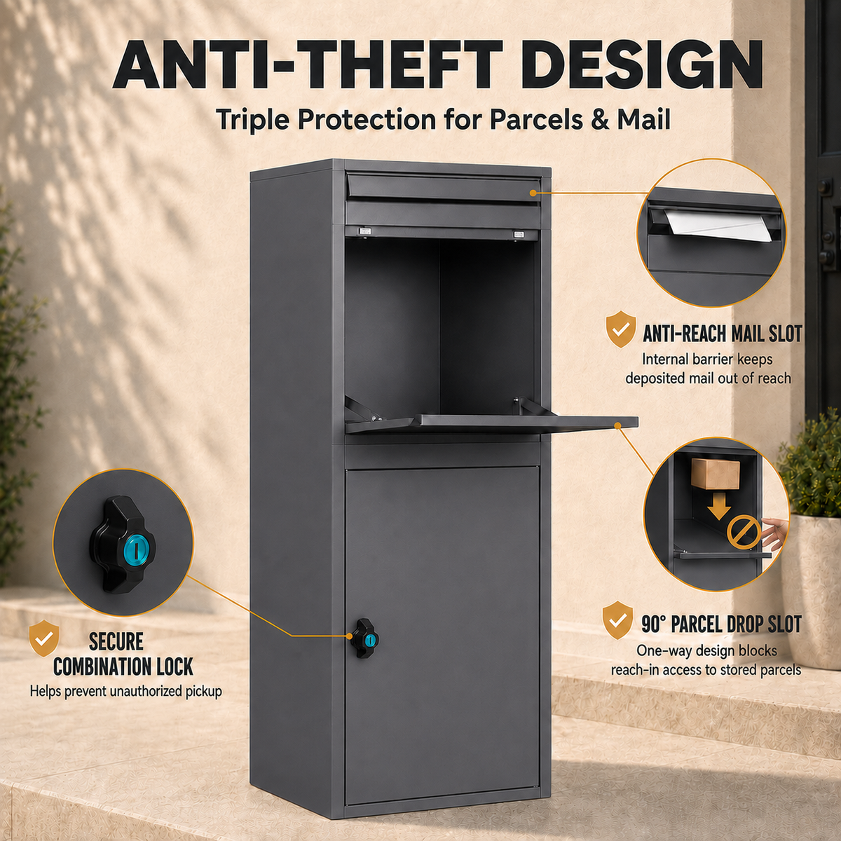 Package delivery Boxes for Outside - Gray