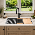 32" x 19" Stainless Steel Single Bowl Kitchen Sink w/Accessories | 10" Deep Bowl, 5-Piece Accessories, Drop in, Undermount Sink, Workstation Sink