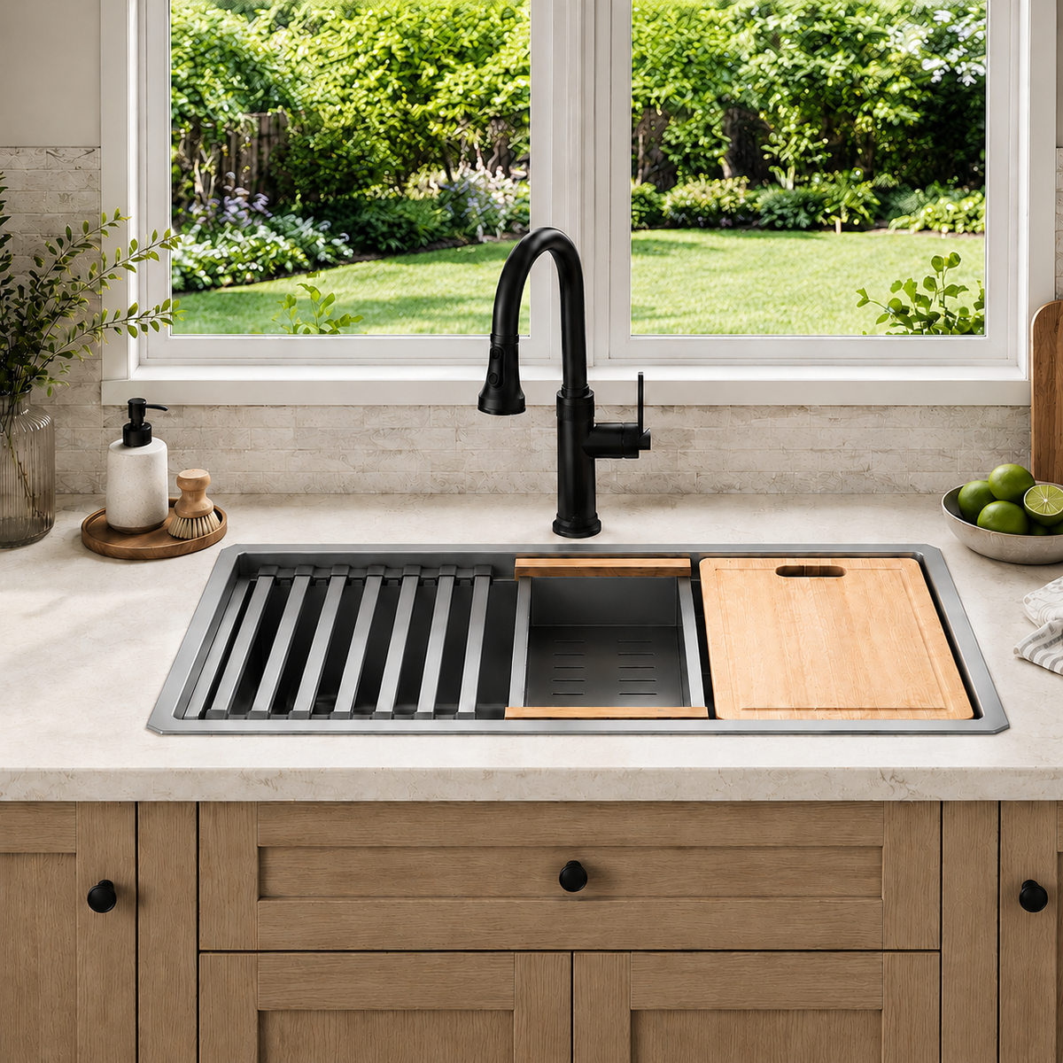 32" x 19" Stainless Steel Single Bowl Kitchen Sink w/Accessories | 10" Deep Bowl, 5-Piece Accessories, Drop in, Undermount Sink, Workstation Sink