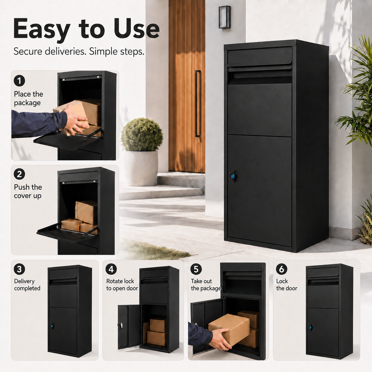 Package delivery Boxes for Outside - Black