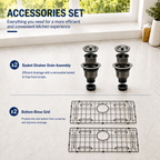 33" Stainless Steel Double Bowl Kitchen Sink - Undermount/Drop In Sink | R10 Corner Radius, 10" Deep Bowl, X-shaped Drainage, Noise-reducing, moisture-resistant, scratch resistant