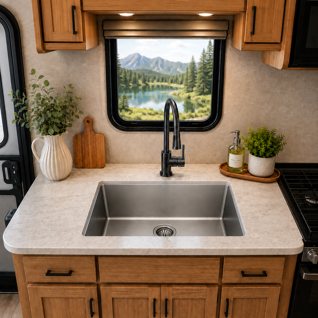 19x17 in Undermount/Drop In Stainless Steel Kitchen Sink - Silver | X-shaped Drainage, Quiet Soundproof, Anti-Condensation Coating, Easy to Clean Corners, Scratch & Stain Resistant