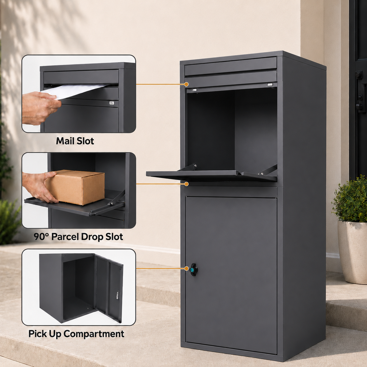 Package delivery Boxes for Outside - Gray