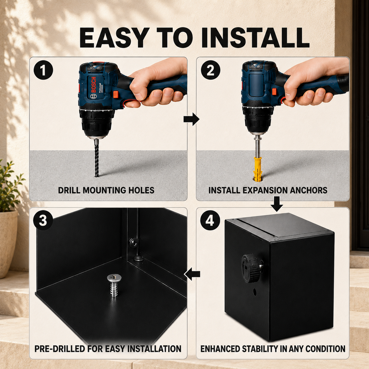 Package delivery Boxes for Outside - Black